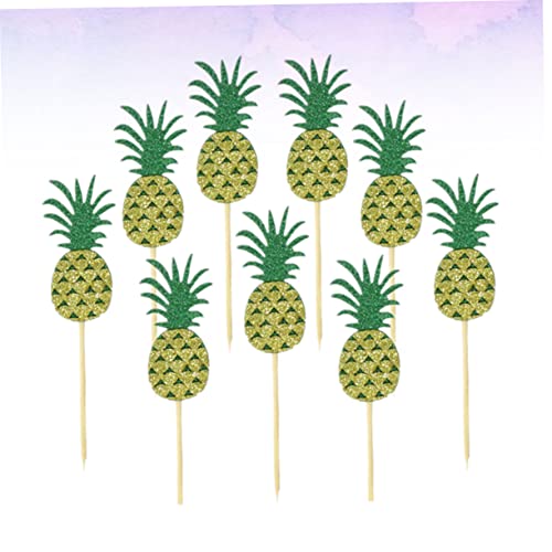 MUSISALY 16 Pçs Decoração Havaiana Bolo De Abacaxi Toppers De Aniversário Para Bolos Palhetas De Cup