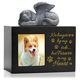 Tiergrabstein Gedenktafel, Haustier-Aschebox für Hunde, Tierurnen für Hunde,Haustier Einäscherung Box, Einäscherungsurnen mit Fotorahmen, Gedenksteine für Hunde mit personalisierter Gravur (B)