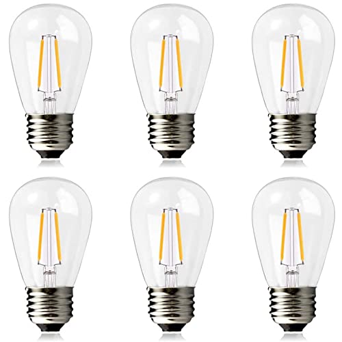 BRIMAX E27 Led Warmweiss 6er Pack, S14 Glühbirne E27 2W Ersetzt 20 Watt, ‎200 lM LED Lampen für Lichterkette, Kronleuchter, Nachtischlampe, 2700K LED Birnen Filamentstil Klar, nicht dimmbar