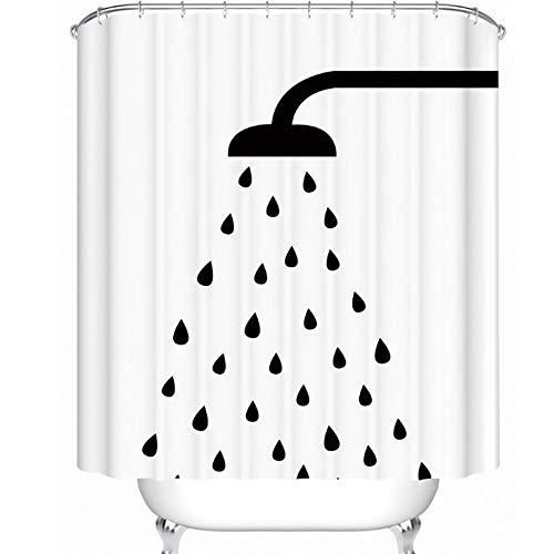 Rideaux de douche en polyester MU sans perçage pour séparation de salle de bains