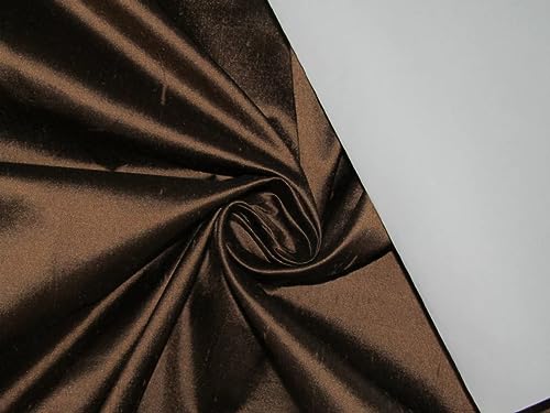 Soie pure Dupioni marron et noir tissu noble pour donner vie à vos créations