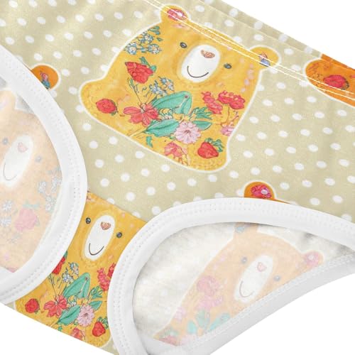 Stylish Girls Underwear Toddler 2t Cotton Little Girl Panties Bears Floral Briefs Girls Undies4