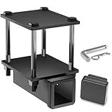 YZONA Tow Hitch 2 Inch, RV Bumper Hitch Receiver Adapter Fits 4-4.5' Beam, 200 Lbs Tongue Weight Capacity, Travel Trailer Rear Bumper with Hitch Pin & Hitch Cover, Fit for Camper Bike Racks Cargo Car