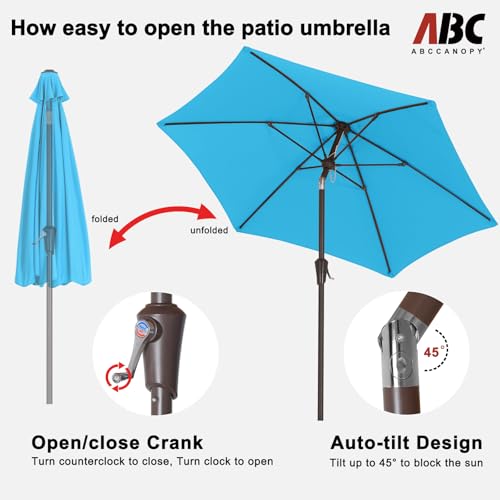 Image of ABCCANOPY 7.5FT Patio Umbrella Outdoor 6 RibsTable Umbrella | Fade & UV Resistant Fabric,6 Fiberglass Ribs,Smooth Crank System,Wind Resistance,Great for Patio,Backyard,Garden,Deck