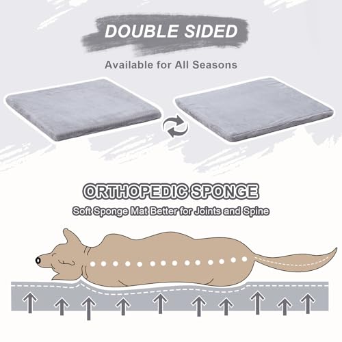 Jiupety Hundehöhle Hundehütte Indoor mit Rahmen, Gemütliche Hundehaus für Drinnen, Hundebett mit Dach für 11-27 kg, 2XL Größe 76x66x64 cm, Grey