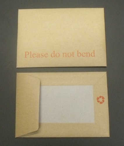 EPOSGEAR® A6 / C6 162mm x 114mm Brown/Manilla Strong Hard Card Board Backed Peel and Seal Printed Please Do Not Bend Envelopes (250