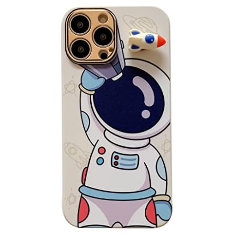 Yonds Queen for iPhone 7 / 8 /SE2 Case, Cute Cartoon Astronaut Space Design with Rotating Decompression Rocket Stylish Soft TPU Protective Shockproof Case(iPhone 7 / 8 /SE2, White Rocket) Cover