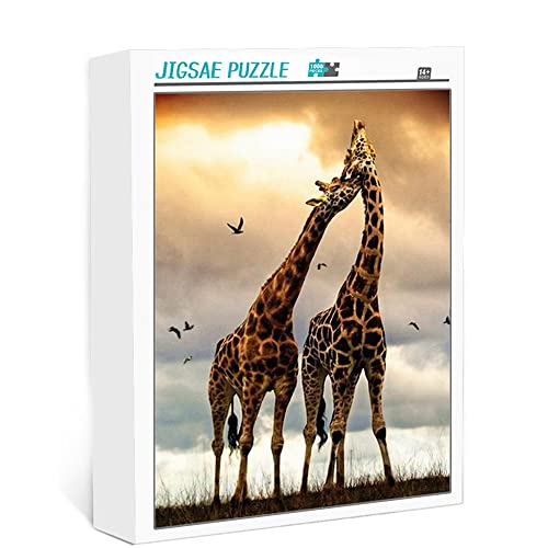 1000 pièces de Puzzle Adulte Girafe Puzzle Classique Défi et Puzzle Jouet Anti-Stress (75x50cm) Puzzle pour Enfants et Adultes