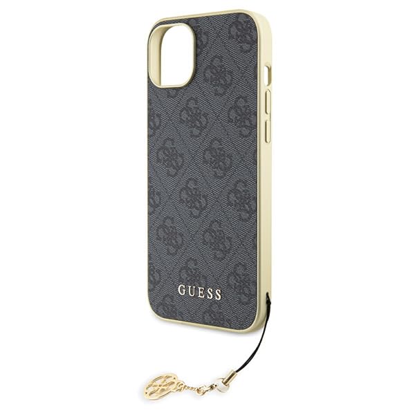 GUESS Custodia Guess GUHCP15MGF4GGR per iPhone 15 Plus 6.7" rigida grigia 4G Collezione Charms