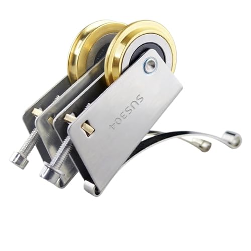 Roulettes en cuivre et acier inoxydable pour porte coulissante fluide
