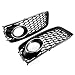 Czarny chrom srebrny 1 para światła przeciwmgielne samochodu pokrywa lampy siatka o strukturze plastra miodu Hex przedni grill Grill, dla Audi A5 s-line S5 B8 RS5 2008-2012