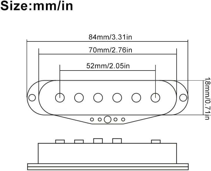 Stacked Humbuck for ST Pickup Noise Reduction Alnico 5 Staggered Top Pole Pieces Vintage Tone Noiseless Split Coil for Electric Guitar