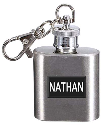 Flasque Nathan avec porte-clés 28,3 g personnalisable cadeau de mariage