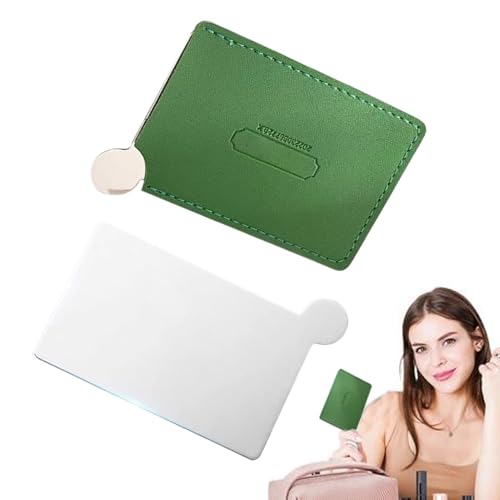Petits Miroirs En Acier Pour Sacs À Main - Miroir De Sac À Main De Maquillage En Acier Inoxydable | Miroir De Maquillage Compact Avec Étui En Cuir | Miroir De Maquillage De Voyage Incassable | Petits