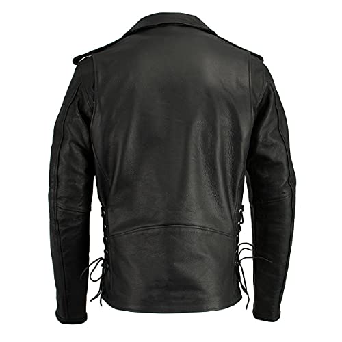 Image of Milwaukee Leather Men's Classic Police Style M /C Jacket - LKM1781 Black