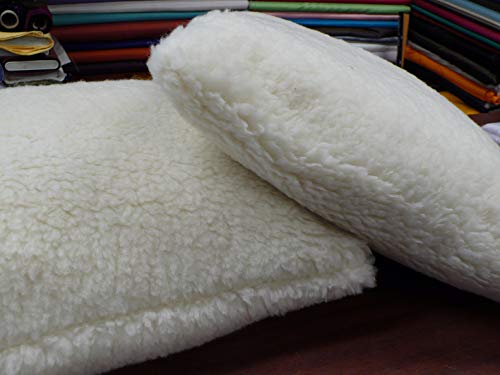Almohada DE Lana 100%, Borreguillo, Sistema DE Descanso Tradicional Bienestar Natural (Funda, 135 X 45 CM)