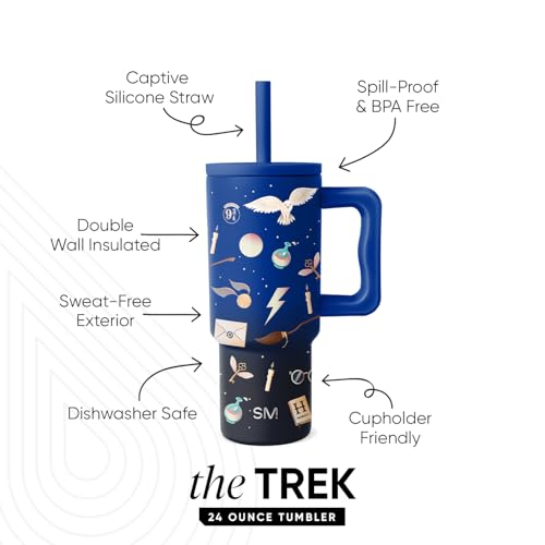 Image of Simple Modern Harry Potter Kids 24 oz Tumbler with Handle and Silicone Straw Lid | Spill Proof and Leak Resistant | Reusable Stainless Steel Bottle | Gift Boys Girls | Trek Collection | Magical Mashup