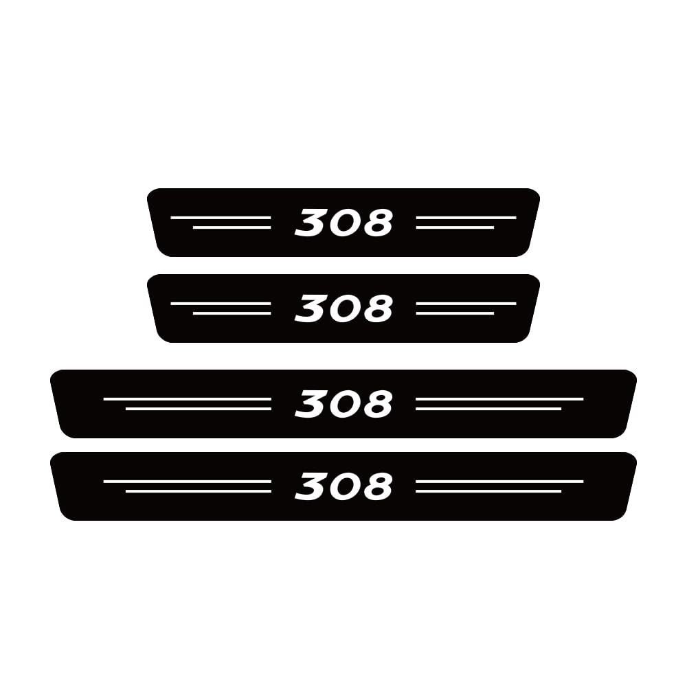 SDYAYFGE 4Pcs Kick Plates Car Door Sill Protector,for Peugeot 308