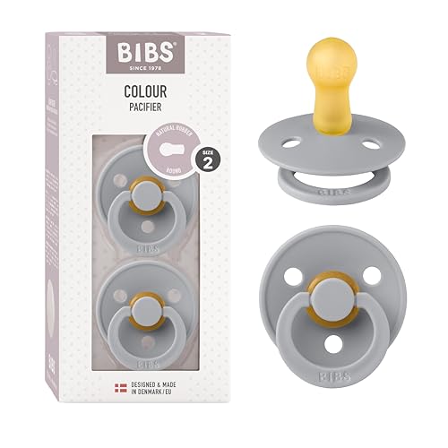 Image of Bibs Pacifiers Color Collection, Set of 2 BPA-Free Latex Pacifiers Made in Europe, Round Nipple Baby Pacifier.