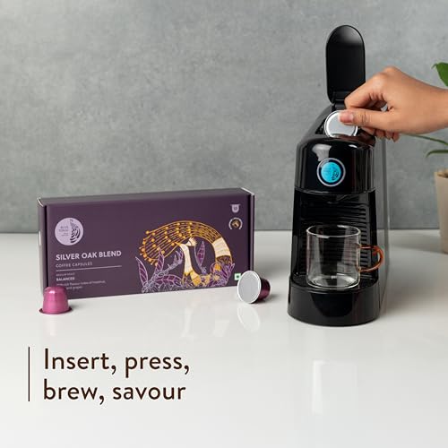 Image of Blue Tokai Coffee Roasters Maven - Espresso Coffee Pod Machine - Black | 20 Bar Pressure | Portable & Features Sleek Design | Compatible with Nespresso Pods | Perfect for Espresso & Creamy Cappuccino