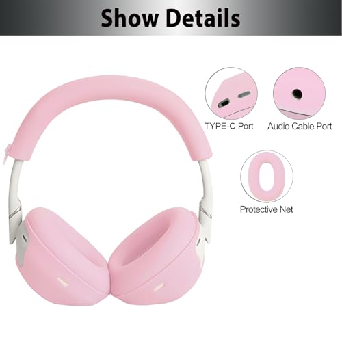 Funda protectora de silicona Adhiper 3 en 1 para auriculares Sony WH-1000XM6: fundas para almohadillas, diadema y copas, lavables y resistentes al sudor - Rosa miniatura 2