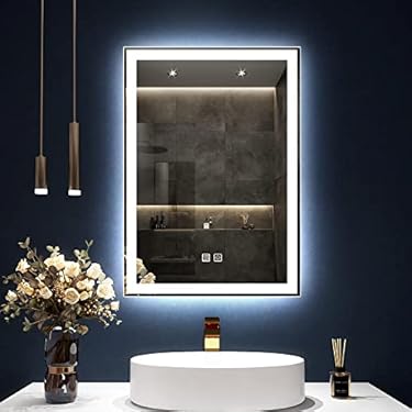 AMAZON - Benime Bathroom Mirror 20×28 Inch LED Bathroom Mirror for Wall, LED Mirror for Bathroom Vanity CRI90+, Lighted Mirror with Dimmer, Defogger, IP54 Waterproof Smart Mirror, Plug/Wired, Mirrors for Wall