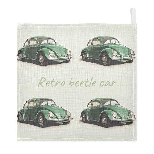 vvfelixl Baby Muslin Washcloths Beetle Car Baby Burp Cloths Cotton Babys Face Towel for Newborn Infants Boys Girls Soft and Absorbent 11.8 X 11.8 in, 3 Pack