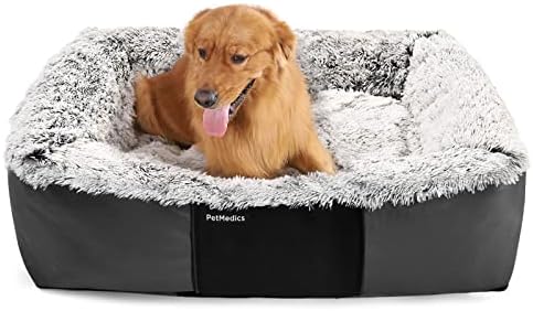 PetMedics Calming Orthopedic Washable Dog Bed with Warming & Cooling Memory Foam Pillow - Chew Proof & Waterproof Bed for Extra Large, Large, Medium, Small Dogs, Puppy, Cat, Kittens, and Pets