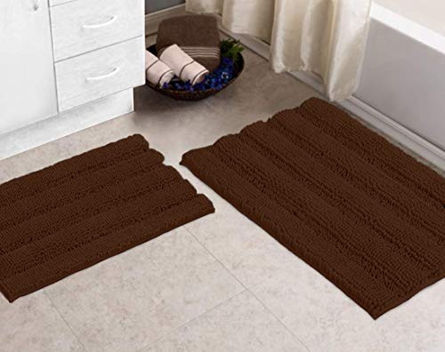 Zebrux Non Slip Thick Shaggy Chenille Bathroom Rugs, Bath Mats for Bathroom Extra