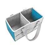 June tech Carrying Bag for Toniebox Starter Set and Accessories, Felt Organizer Bag for Tonies Figurine and Toniebox Travel Tonies Carry Case with Handle for Toniebox & Accessories (Blue)