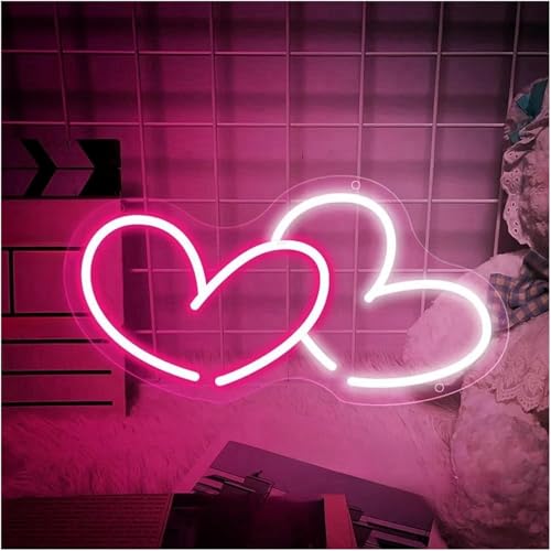 Néon Coeur 50cm pour Décoration Murale de Mariage et Fête Romantique