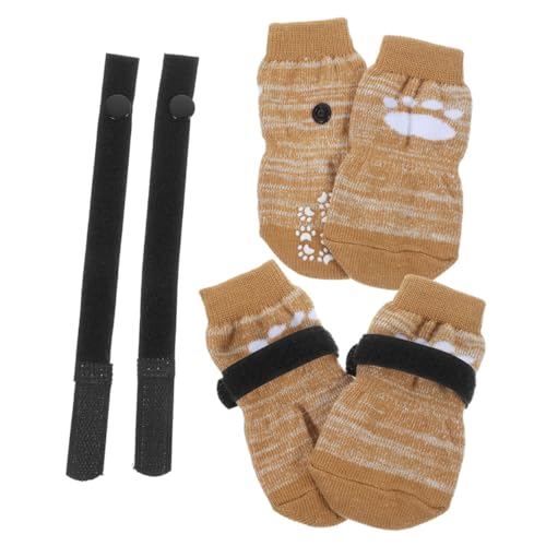 BESPORTBLE Dog Socks Reusable Protectors 4 Pairs Soft Washable for Small Dogs Cold Weather Protection
