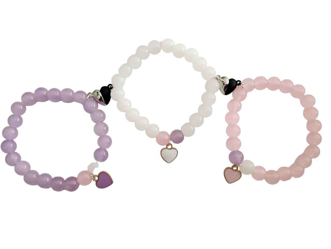Heart Shaped Bead Bracelets for Kids, Girls, Children and Adults, Set of 3 (B0D885HDJH) Amazon Price History, Amazon Price Tracker