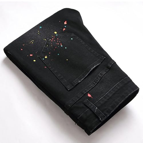 Men Casual Jeans Punk Long Trousers Stretchy Fashion Straight Slim Fit Jeans3