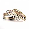 Castillna Tri-Color Silver Gold Rose Gold Bangle Bracelets for Women, 8.4 Inches #1