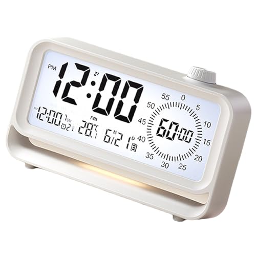 充電式子供デジタル目覚まし時計 60 分ビジュアルタイマー LCD ディスプレイ時計ナイトライト付き時間管理効率的な学習タイマー