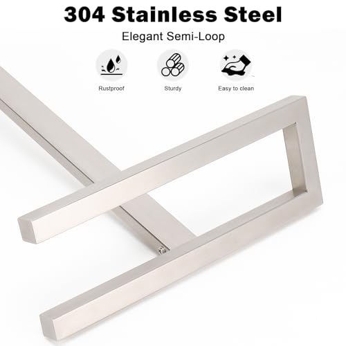Foto de Livabber Toallero de mano de pie, soporte para toallas de mano de acero inoxidable 304 con base de mármol pesada, accesorios de baño, anillo de toalla para encimera de baño, cocina, 14 pulgadas (imagen 4)