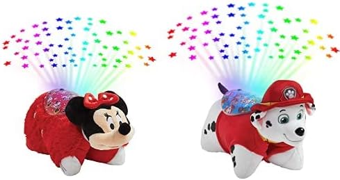 Pillow Pets Disney Rockin The Dots Minnie Mouse Sleeptime Lites - Luz nocturna de felpa retro de Minnie Mouse y Paw Patrol Marshall Sleeptime Lites