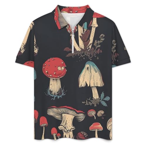 Various MushroomsZipper Polo Suit Casual Sports Two-wear Fashion Suit3