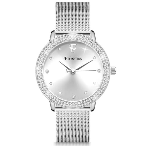 Montre femme crystal analogique en acier inoxydable couleur or