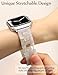 JR.DM Resin Stretchy White Tortoise Fancy Beaded Bracelet Light Watch Band Women Compatible with Apple Watch Band 38mm 40mm 41mm Strap Wristband for iWatch Series 10/9/8/7/6/5/4/3/2/1/SE