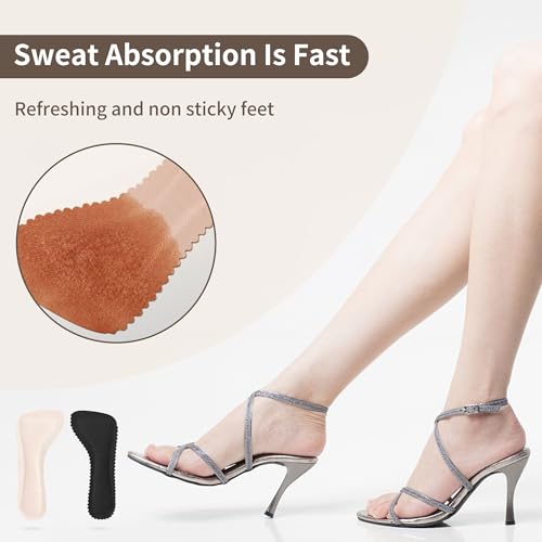 Image of SooGree Adhesive High Heel Insoles Women 3 /4 Cushioning Inserts, Anti-Slip Invisible Slim Inserts Liners Ball of Foot & Arch Support Insoles Sponge Leather Relieve Pain