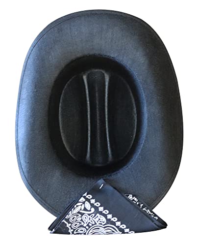 Aeromax Jr. Cowboy Hat with Bandanna, Black with Cowboy logo - Thumbnail 6