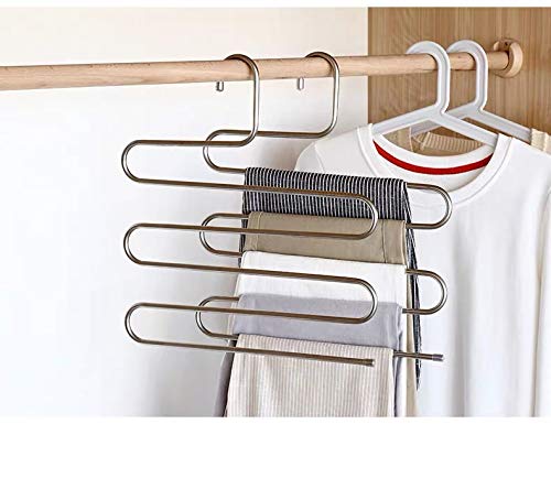 4 Stück Hosenbügel Edelstahl - Platzsparend Für 5 Hosen Pro Bügel