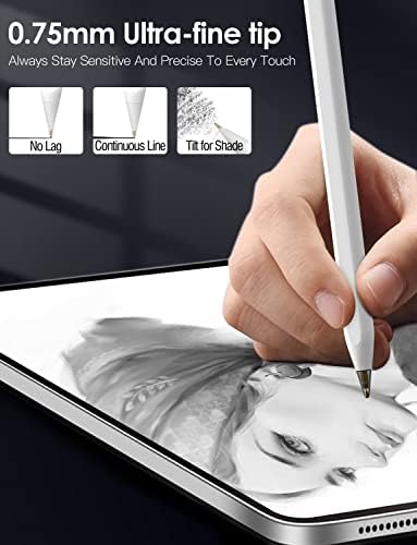 TiMOVO Replacement Tips for Apple Pencil 2nd 1st Generation iPad Pro Pencil, 0.75mm Upgraded No Wear Out Fine Point Well Precision Control iPencil Apple Pencil Nibs Needle Tips (4 Pack),Clear