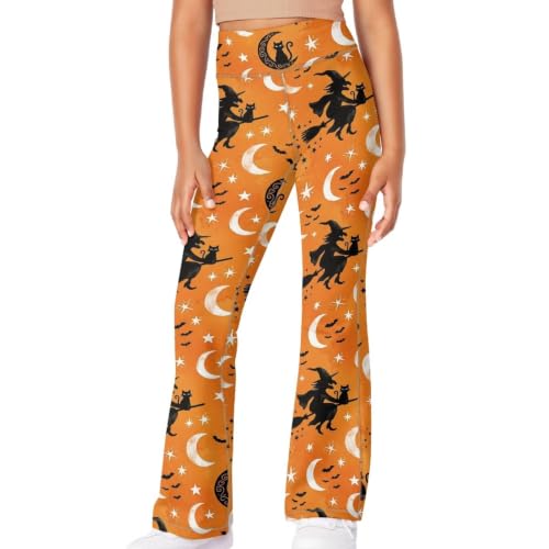Image of Girls Flare Leggings 5-14T Cute Bell Bottoms for Girl Yoga Pants for Gym