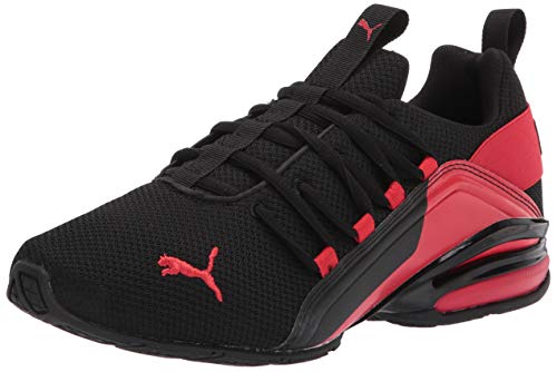 Image of PUMA mens Axelion Running Shoe, Black /High Risk Red, 13 Wide US