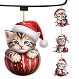 Photo Gallery nubamzy ornamento a forma di gatto, decorazione per albero di natale con cappello di babbo natale, ciondolo in acrilico 2d per casa, finestra, giardino, cortile, zaino, feste e vacanze Photo Gallery nubamzy ornamento a forma di gatto, decorazione per albero di natale con cappello di babbo natale, ciondolo in acrilico 2d per casa, finestra, giardino, cortile, zaino, feste e vacanze
