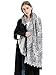 GERINLY Blanket Cape Scarves for Women Cozy Black and White Scarfs Fall Winter Shawls and Wraps