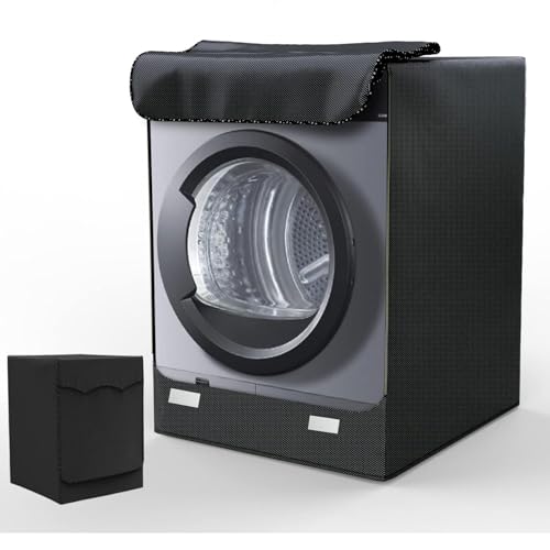 WISCLASS Funda Lavadora Exterior Impermeable, Evitan Polvo Funda Lavadora Carga Frontal, Fundas Para Lavadoras/Secadora Protector Solar, 60×53×85cm, Negro
